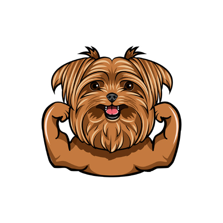 Griffon Dog Muscle Dog Athlete Sportsman Dog Portrait Dog Breed Vector Illustration Tasmeemme Com
