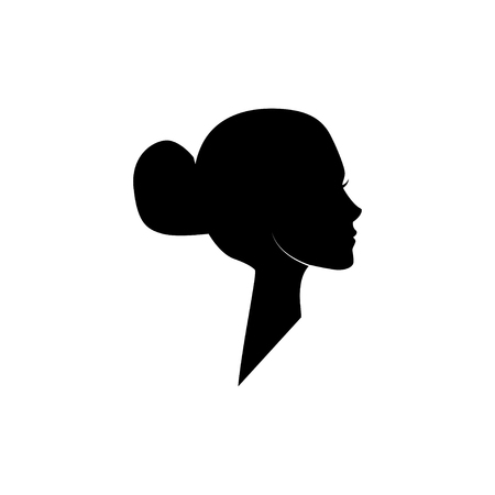 Womans face silhouette. Girl. Female look. Desing element Vector illustrationのイラスト素材