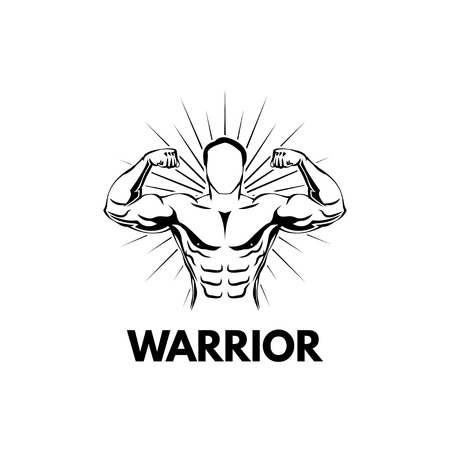 Strongman, Bodybuilder. Muscular man. Sportsman. Athlete Fitness Sport training Vector illustrationのイラスト素材