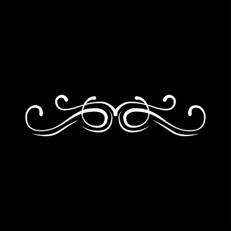 Calligraphy swirl. Page decoration. Ornate scroll filigree element. Swash. Vector illustrationのイラスト素材