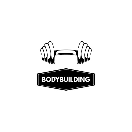 Barbell icon, Barbell. Bodybuilding logo label emblem. Sport sign. Vector illustrationのイラスト素材