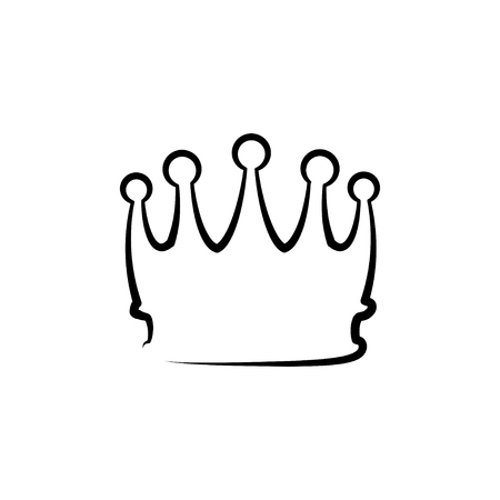 Crown line icon. Royal badge. King, queen symbol. Vector illustration.のイラスト素材