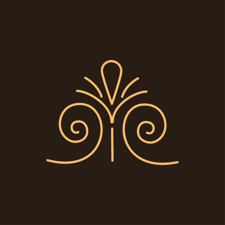 Calligraphic decorative element. Pade decoration, divider, border. Greeting, Wedding cards design. Vector illustration.のイラスト素材