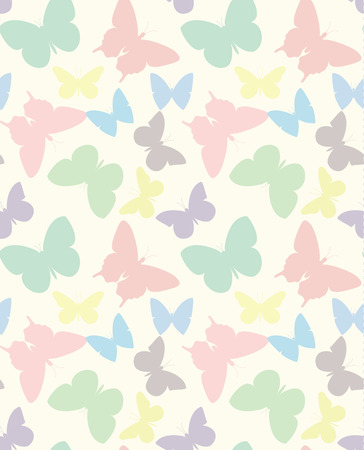 Silhouette butterfly seamless patternのイラスト素材