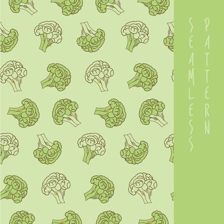 Seamless pattern of green broccoli for kitchen textiles Vector illustration のイラスト素材