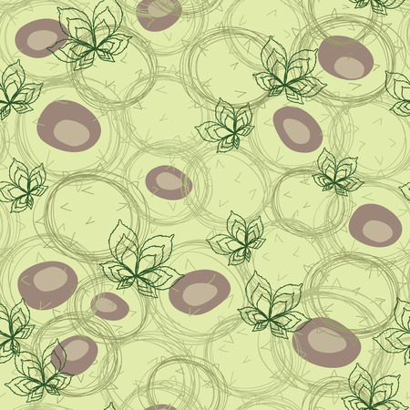 Seamless patterns of chestnut-tree Vector illustration のイラスト素材
