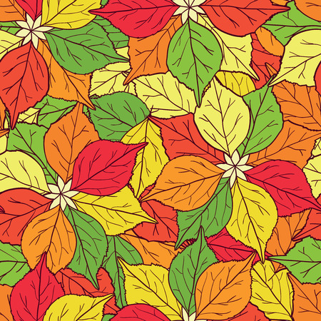 Seamless pattern of colorful leafs Illustration Vector のイラスト素材