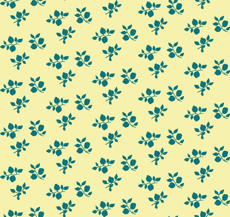 Seamless pattern with beauty blue flower blueberry silhouette のイラスト素材