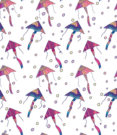 Pretty colorful children\'s card / invitations with flowers, air balloon and rabbit Vector  illustrationの写真素材