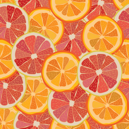 Color citrus juicy fruit of orange, grapefruit seamless pattern Vector illustration eps10のイラスト素材