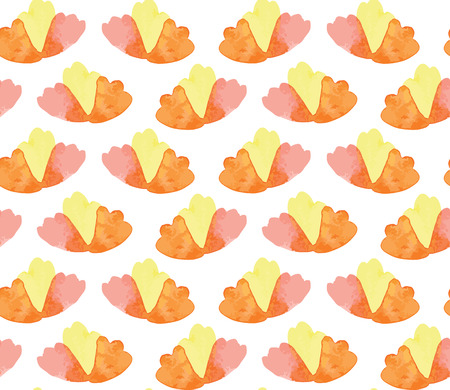 Seamless watercolor  pattern, yellow flower Vector illustrationのイラスト素材