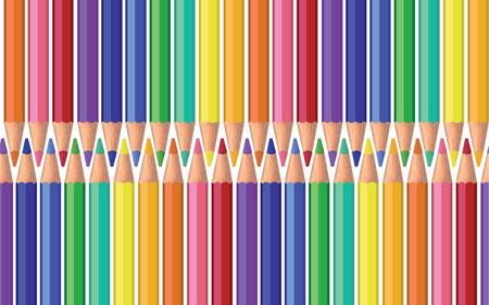 Card of  green blue pink orange purple yellow colour pencil for brochure, paper, wallpaper, wrap, banner, background Vector illustration eps 10のイラスト素材