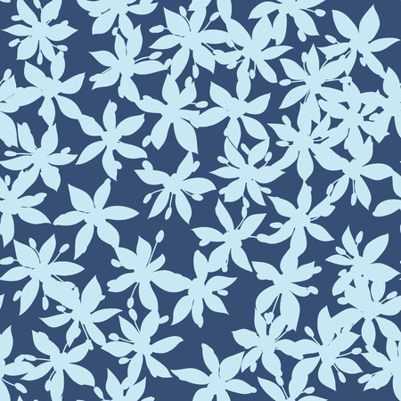 Seamless pattern of blue flower Vector eps 10のイラスト素材