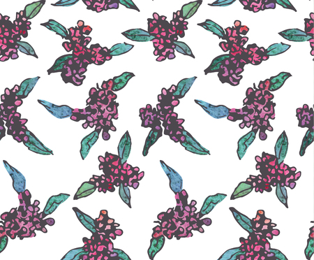 Seamless vintage pattern of elegant cute watercolor flowerのイラスト素材