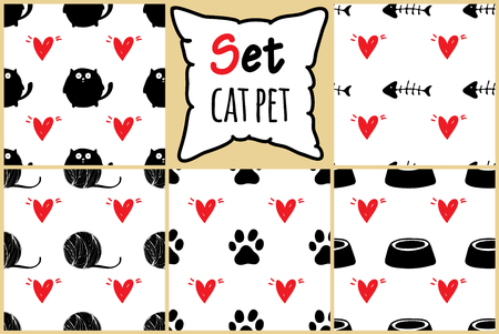 Set of seamless pattern for card, paper, scrapbook, wrapping, backdrop,textureのイラスト素材