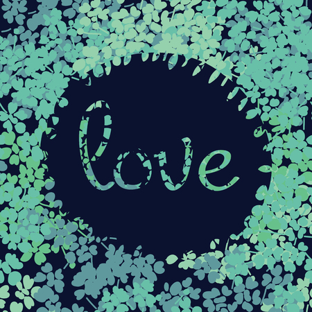 Beauty and elegance bright flowers for textile, paper, wrap, scrapbook, background, invitation, cards with Inscription love Vector illustrationのイラスト素材