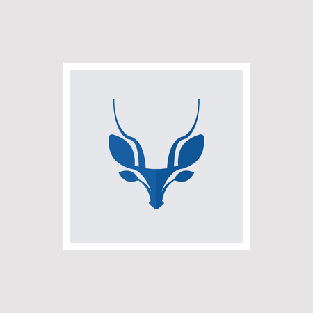 Blue gazelle silhouette. Vector illustrationのイラスト素材