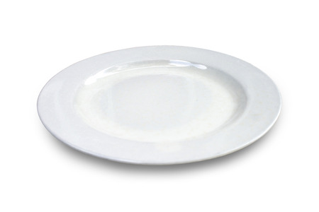 Ceramic plate white background isolated for mock up の写真素材