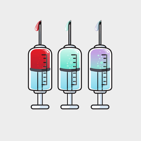 vector syringe iconsのイラスト素材