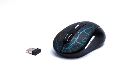 Wireless mouse in white backgroundの写真素材