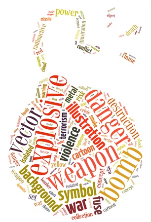 The text of word cloud perform in shape of the basic object  Which is mean the shaped word cloud の写真素材