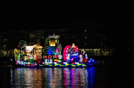Showcase Boat with colorful light at night
