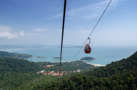 Cable Car of Langkawi Island view from top levelのeditorial素材