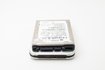 Kedah, Malaysia - January 25, 2015 : Hitachi Laptop Hard Disk Drive. Hitachi provides infrastructure and business solutions.  Hitachi founded on 1910 located in Ibaraki Japan.のeditorial素材