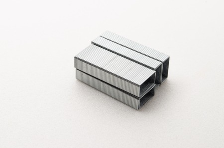 Staples stick/clip that can be used with stapler to organize paper.の写真素材