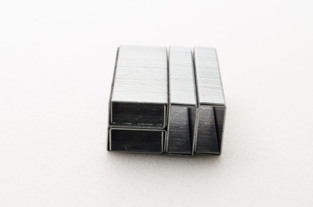 Staples stick/clip that can be used with stapler to organize paper.の写真素材