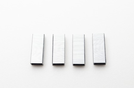 Staples stick/clip that can be used with stapler to organize paper.の写真素材