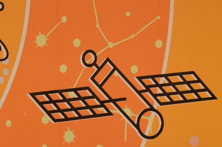 Orange Abstract science pattern backgroundの写真素材