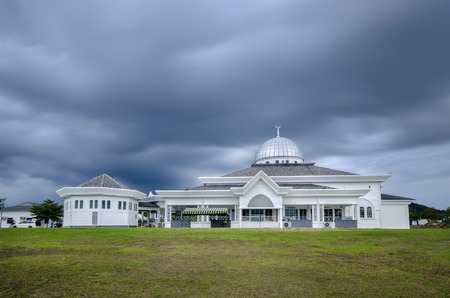 Beautiful Mosque with moving cloud on background
