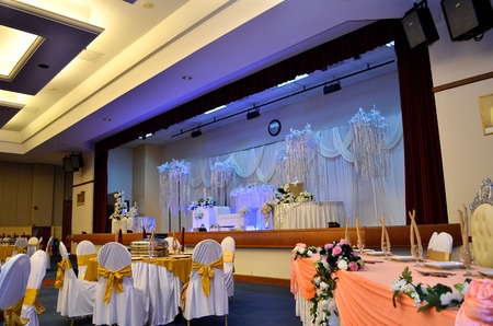 Bridal Dais of Malaysian Tradition in Wedding Ceremony. The must have culture in Malay Tribe in Malaysia.の写真素材
