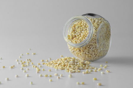 Barley seed over white backgroundの写真素材