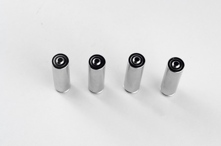 Battery over white backgroundの写真素材