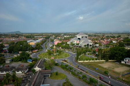 Malaysian cityscape of Kangar Perlisのeditorial素材