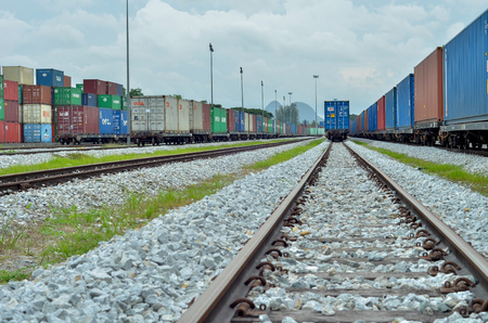 Perlis, Malaysia - September 18, 2016: cargo central of northern malaysia. Used to store cargo and transport it to Thailand and Singapore using train roadのeditorial素材
