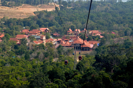Cable car of Langkawi Malaysia at Gunung Mat Cincangのeditorial素材