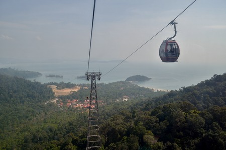 Cable car of Langkawi Malaysia at Gunung Mat Cincangのeditorial素材