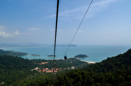 Cable car of Langkawi Malaysia at Gunung Mat Cincangのeditorial素材