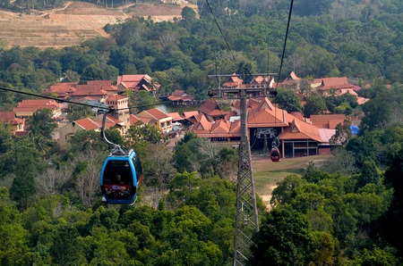 Cable car of Langkawi Malaysia at Gunung Mat Cincangのeditorial素材