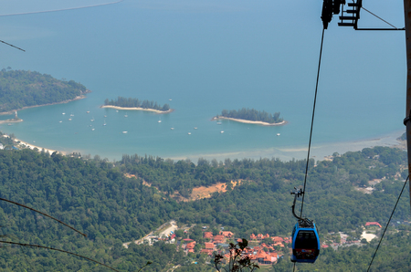 Cable car of Langkawi Malaysia at Gunung Mat Cincangのeditorial素材