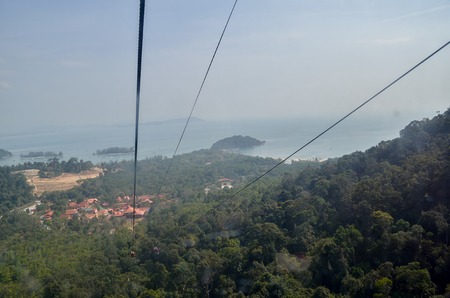 Cable car of Langkawi Malaysia at Gunung Mat Cincangのeditorial素材