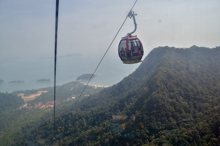 Cable car of Langkawi Malaysia at Gunung Mat Cincangのeditorial素材