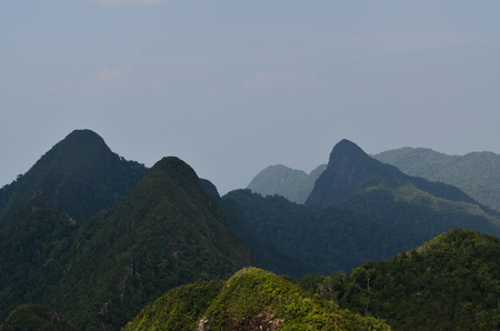 Beautiful tropical mountain view from another mountainの写真素材