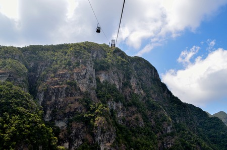 Cable car of Langkawi Malaysia at Gunung Mat Cincangのeditorial素材