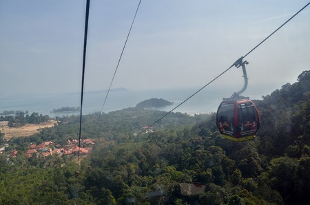 Cable car of Langkawi Malaysia at Gunung Mat Cincangのeditorial素材