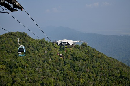 Cable car of Langkawi Malaysia at Gunung Mat Cincangのeditorial素材