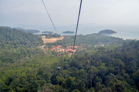 Cable car of Langkawi Malaysia at Gunung Mat Cincangのeditorial素材